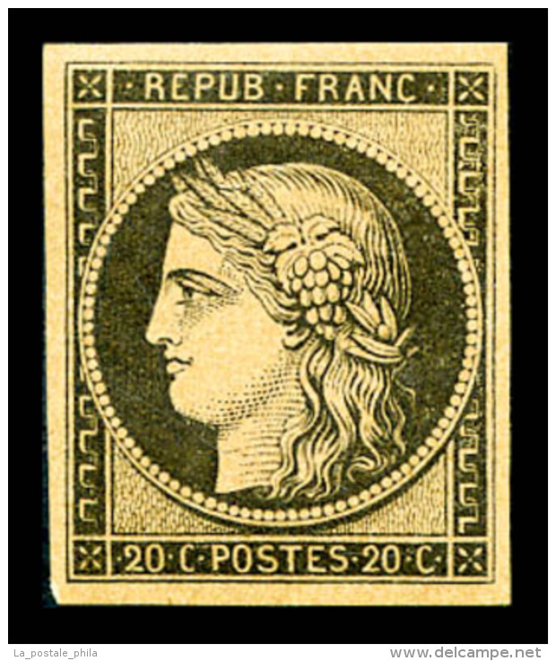 ** N°3f, 20c Noir Sur Jaune Impression De 1862, Fraîcheur Postale, SUP (certificat)    Qualité :... - 1849-1850 Cérès