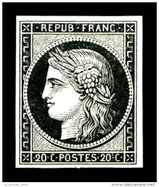 ** N°3, 20c Noir Sur Jaune, Fraîcheur Postale, SUP (certificat)    Qualité : ** - 1849-1850 Ceres