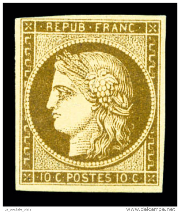 (*) N°1a, 10c Bistre-brun Foncé, Très Jolie Nuance, TTB (signé Brun/certificat)   ... - 1849-1850 Cérès