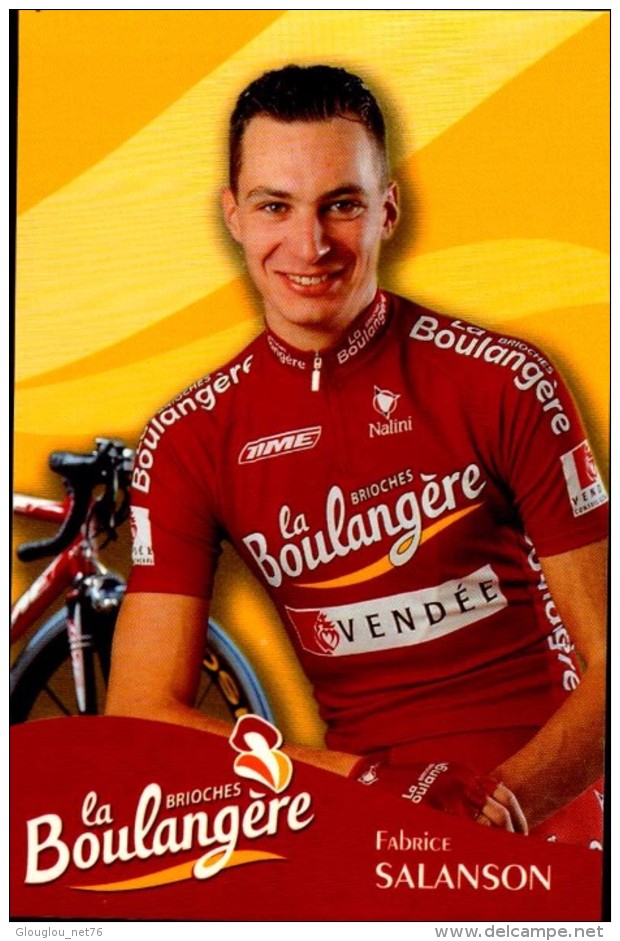 FABRICE SALANSON   ..PALMARES AU DOS.....CPM.. - Cyclisme