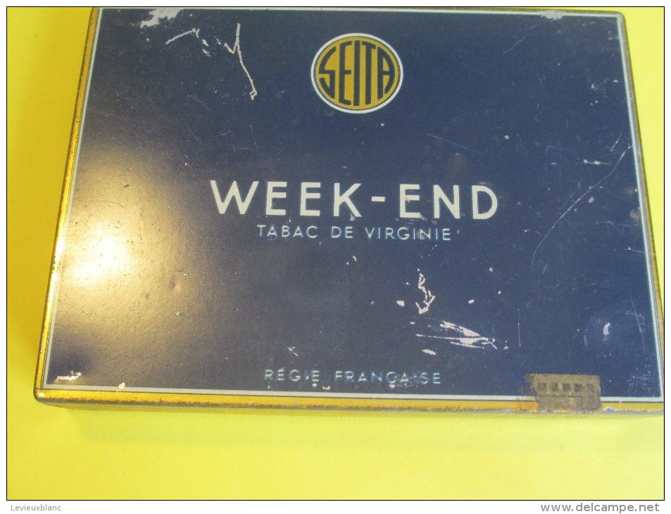 Cigarettes / Boite Métallique/Week-End/Tabac De Virginie/Régie Française/Vers 1950 - 1970          BFPP60 - Estuches Para Cigarrillos (vacios)