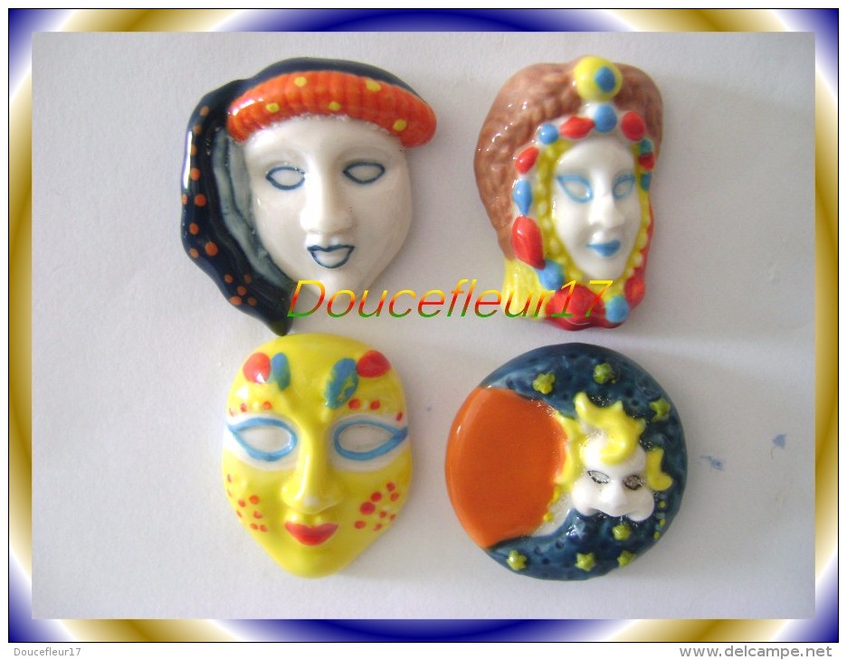 Masque De Venise De Prime 2009  ...Lot De 4 Feves... Ref AFF : 101-2009...( Pan 0012) - Personnages