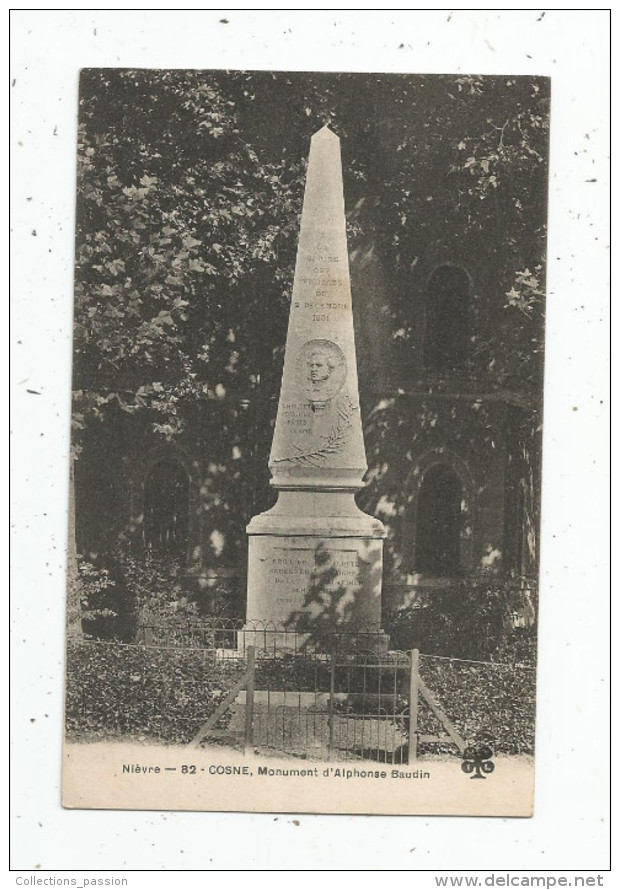 Cp , 58 , COSNE , Monument D'ALPHONSE BAUDIN , Vierge - Cosne Cours Sur Loire