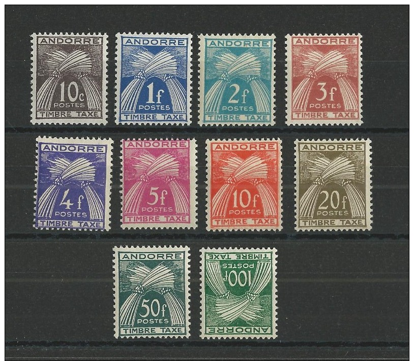 ANDORRE - YVERT N° 32/41 ** (LE 41 EST *) - COTE = 168 EURO - Unused Stamps