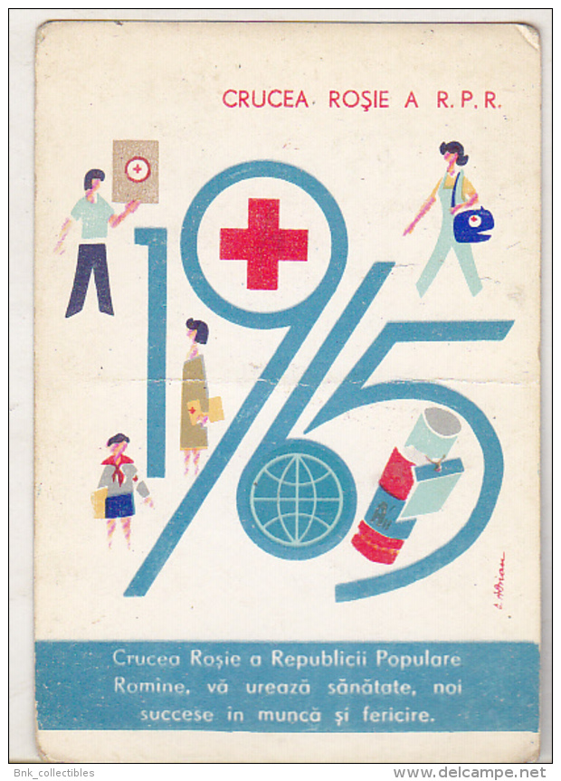 Romanian Small Calendar - 1965 Red Cross - Petit Format : 1961-70