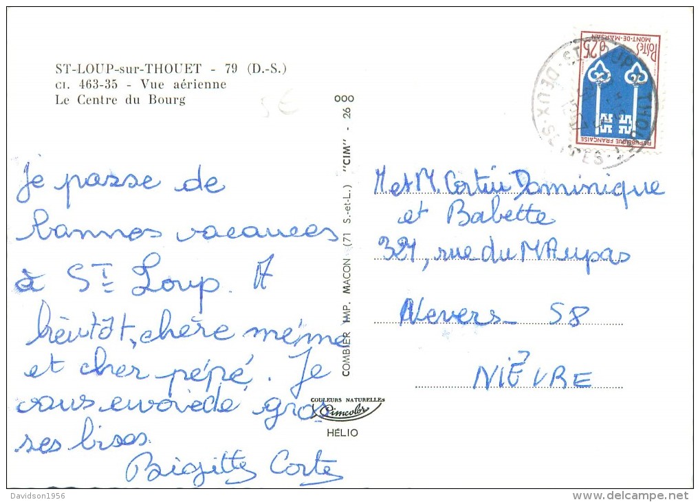 Cpsm    -   St Loup Sur Thouet    - Vue  Aérienne ,le Centre Du Bourg     T108 - Autres & Non Classés