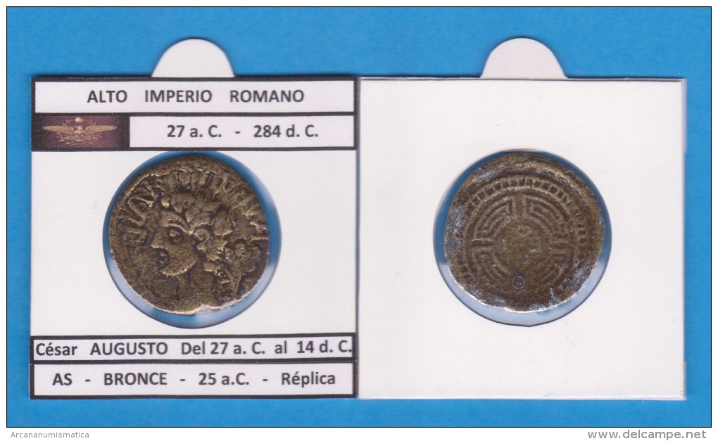 Hispania Cesar Augusto As Bronce 25 A.C. Réplica   T-DL-11.750 - Imitationen, Nachahmungen