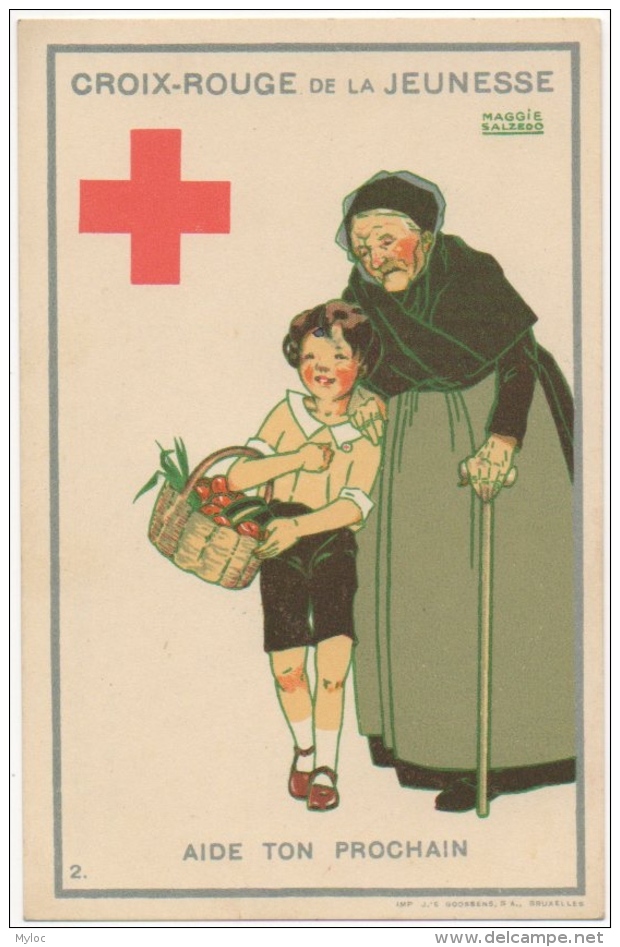 Croix Rouge De La Jeunesse. Illustrateur Maggie Salzedo. Aide Ton Prochain - Croix-Rouge