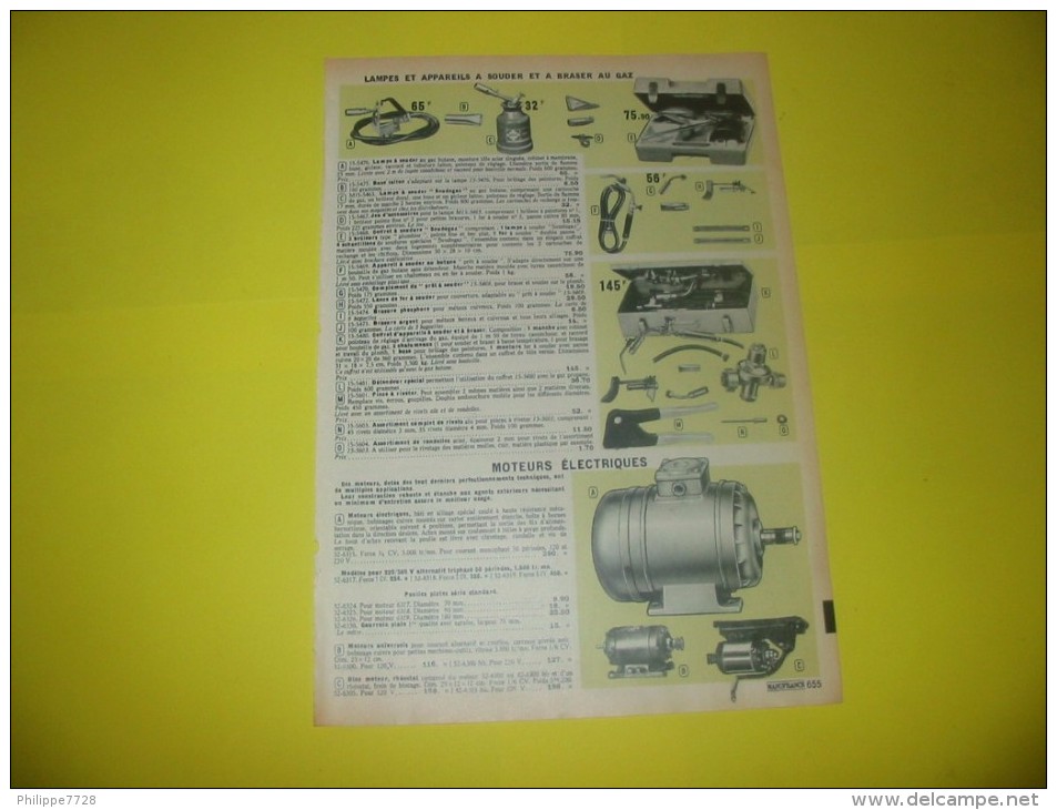 Publicité Bétonnières Lampes Et Appareils à Souder  Moteurs électriques Outils Plombiers Zingeurs  1968 - Pubblicitari