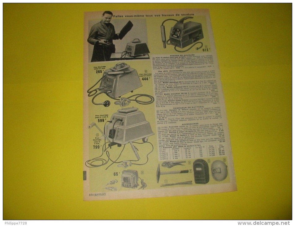 Publicité Bétonnières Lampes Et Appareils à Souder  Moteurs électriques Outils Plombiers Zingeurs  1968 - Publicités
