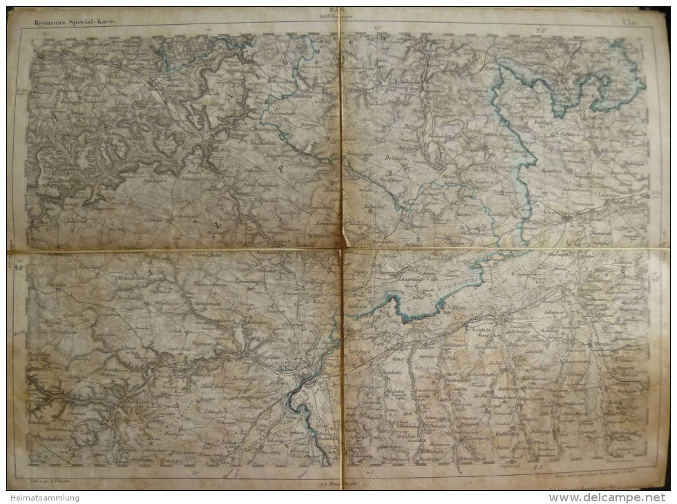 Ulm - Topographische Karte 256 - 26cm X 36cm - Reymann 's Special-Karte - Entwurf Und Gezeichnet F. Handtke - Situation - Topographische Karten