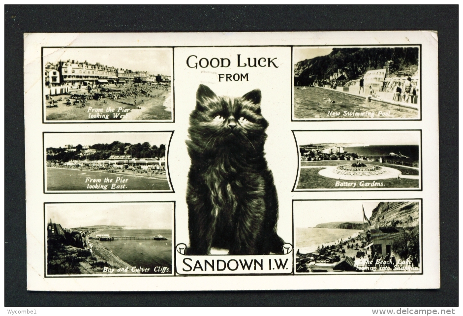 ENGLAND  -  Sandown  Multi View  Used Vintage Postcard As Scans - Sandown
