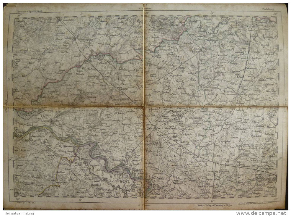 Perleberg - Topographische Karte 57 - 26cm X 36cm - Reymann 's Special-Karte - Entwurf Und Gezeichnet F. Handtke - Situa - Topographische Karten