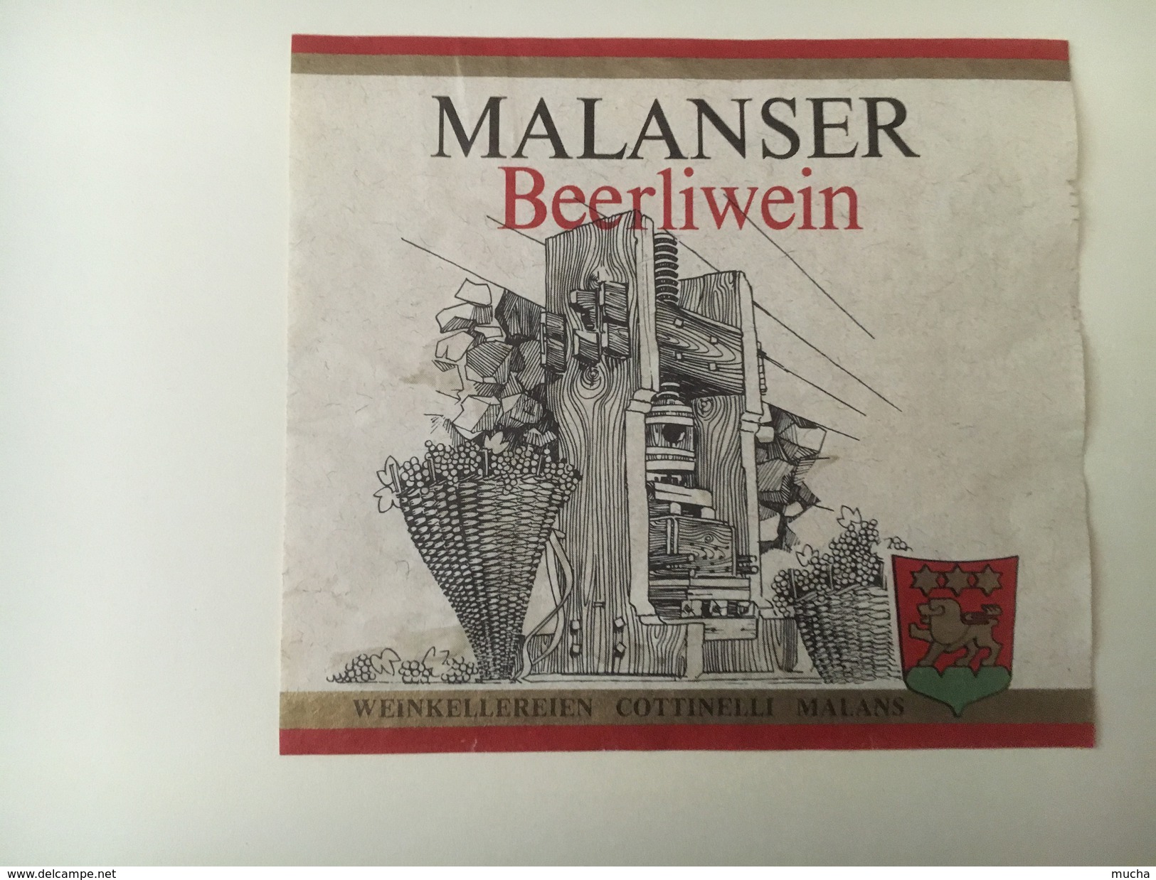 751 -  Suisse Grisons  Malanser Beerliwein - Autres & Non Classés