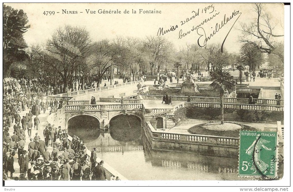 CPA NIMES Vue Générale De La Fontaine 4734 - Notre-Dame-de-la-Rouvière