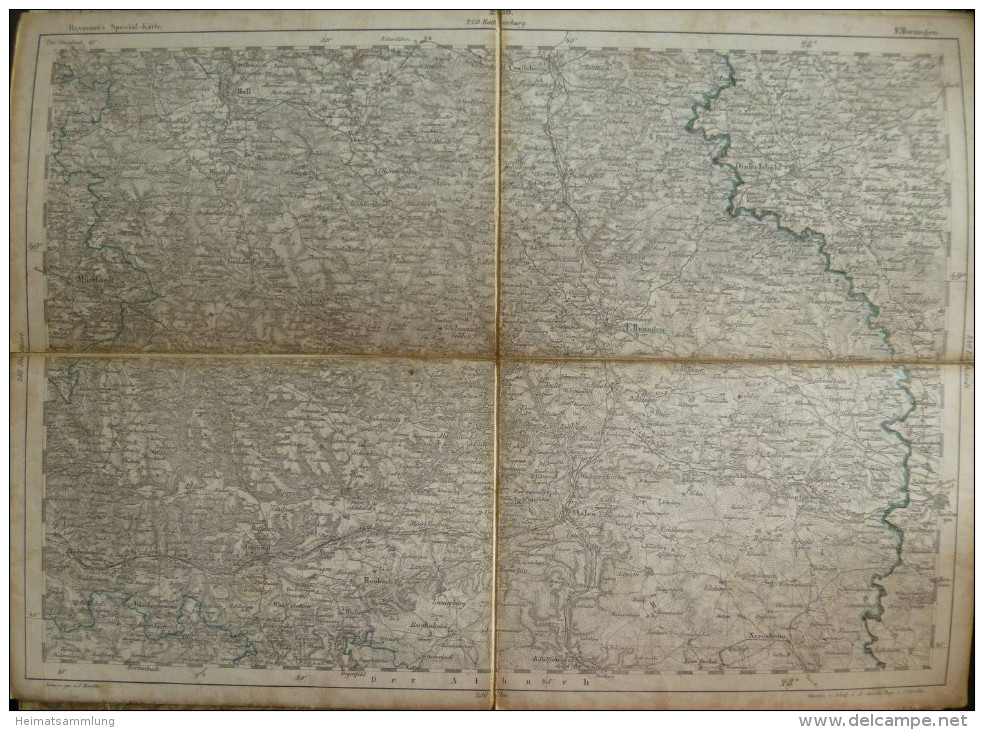 Ellwangen - Topographische Karte 239 - 26cm X 36cm - Reymann 's Special-Karte - Entwurf Und Gezeichnet F. Handtke - Situ - Topographische Karten