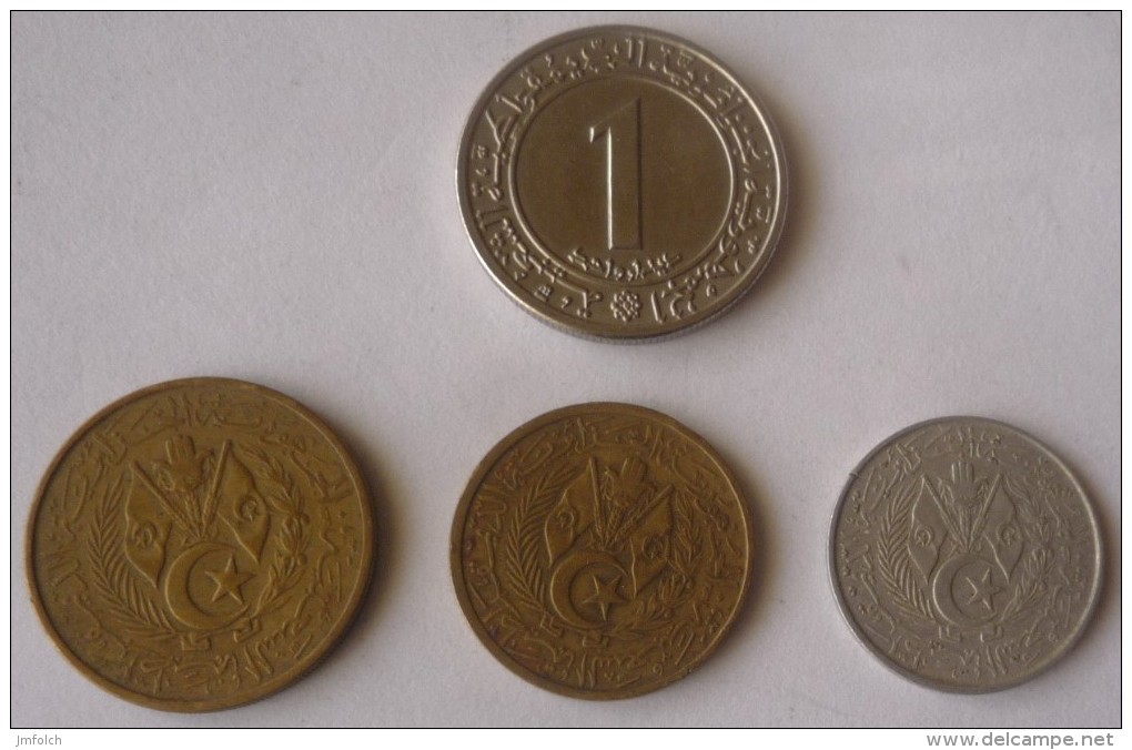 LOTE DE CUATRO MONEDAS DE ALGERIA - Algeria