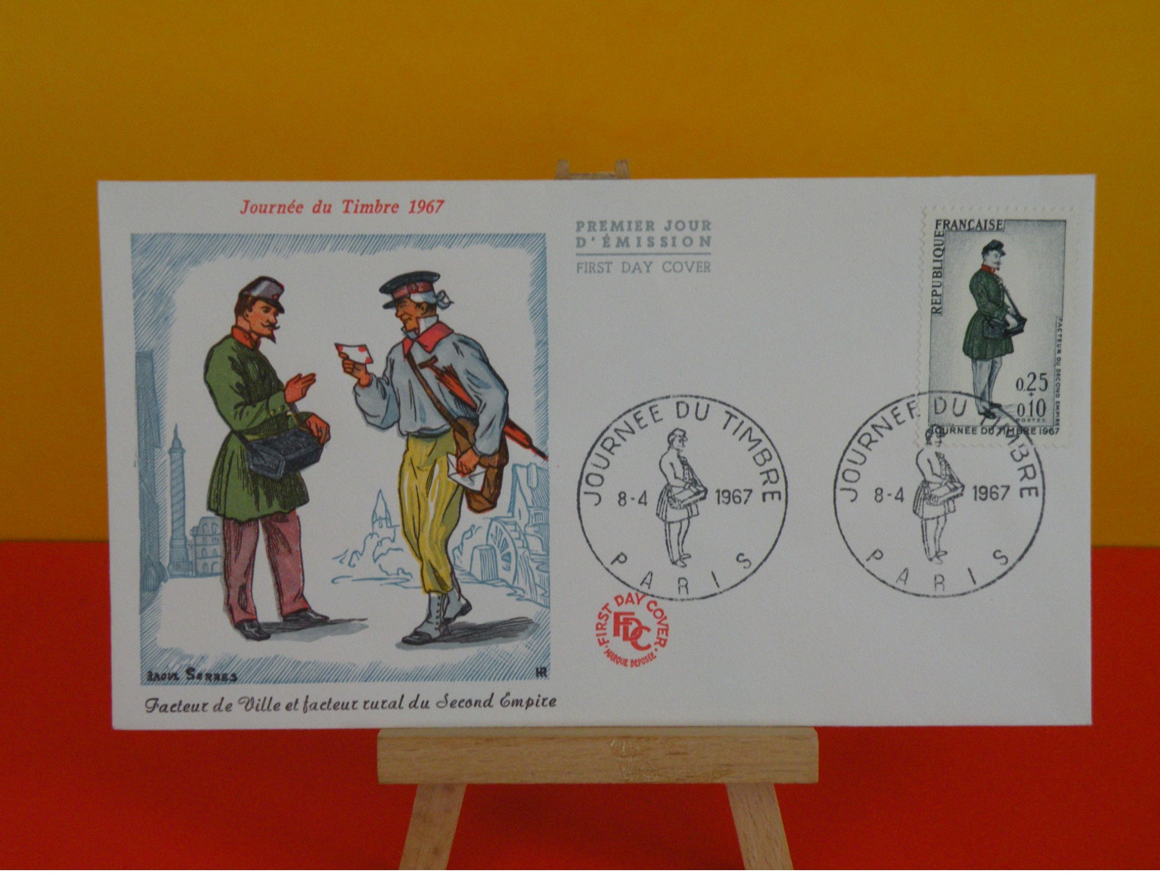 FDC, Journée Du Timbre 1967, Facteur De Ville Et Rural Du Second Empire  - Paris - 8.4.1967 - 1er Jour, Coté 3,50 € - 1960-1969