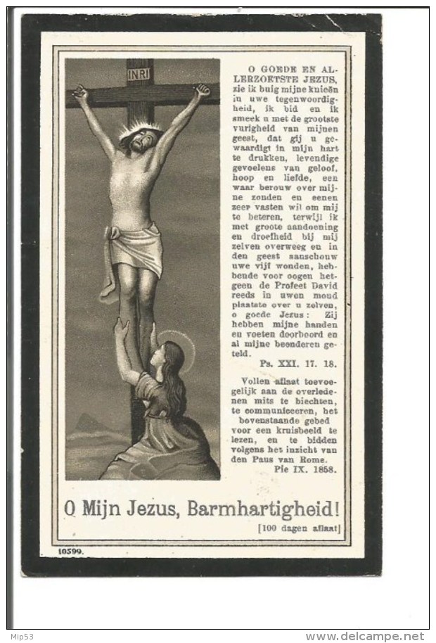 A21.  BURCHGRAAF  DESMAISIERES  -  BURGEMEESTER  Te HEERS - °BRUSSEL 1860 / +ELSENE 1906 - Images Religieuses