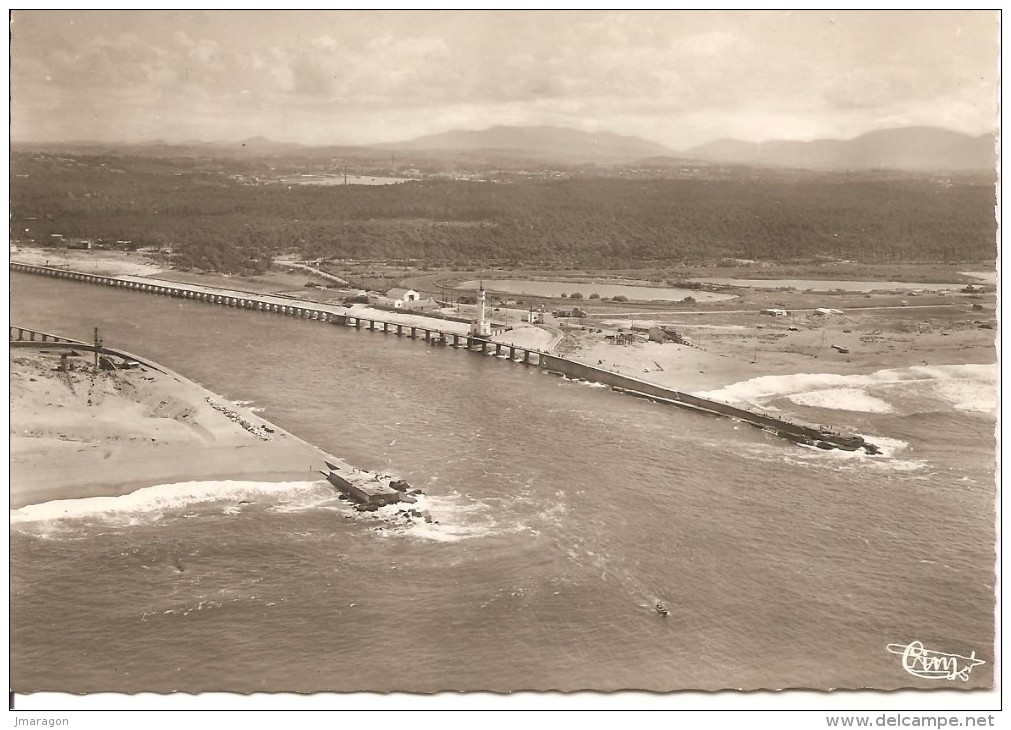 ANGLET - La Barre De L´Adour - Vue Aérienne - Cim 5 - Non Circulée - Tbe - Années 50 -avnt Les Constructions De Chiberta - Anglet