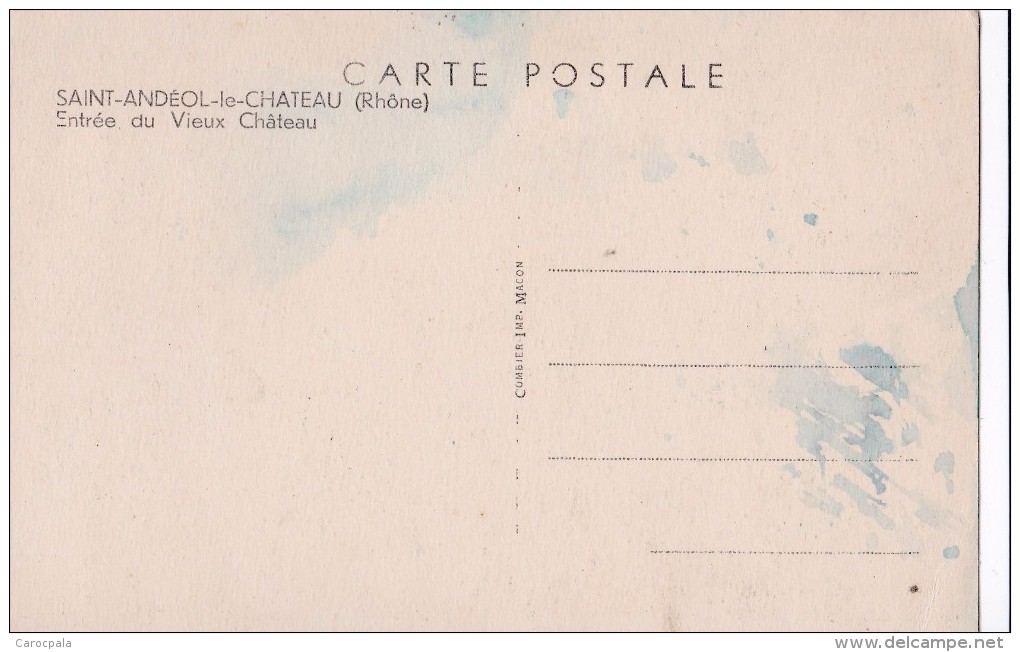 Carte 1930 SAINT ANDEOL LE CHATEAU / ENTREE DU VIEUX CHATEAU - Autres & Non Classés