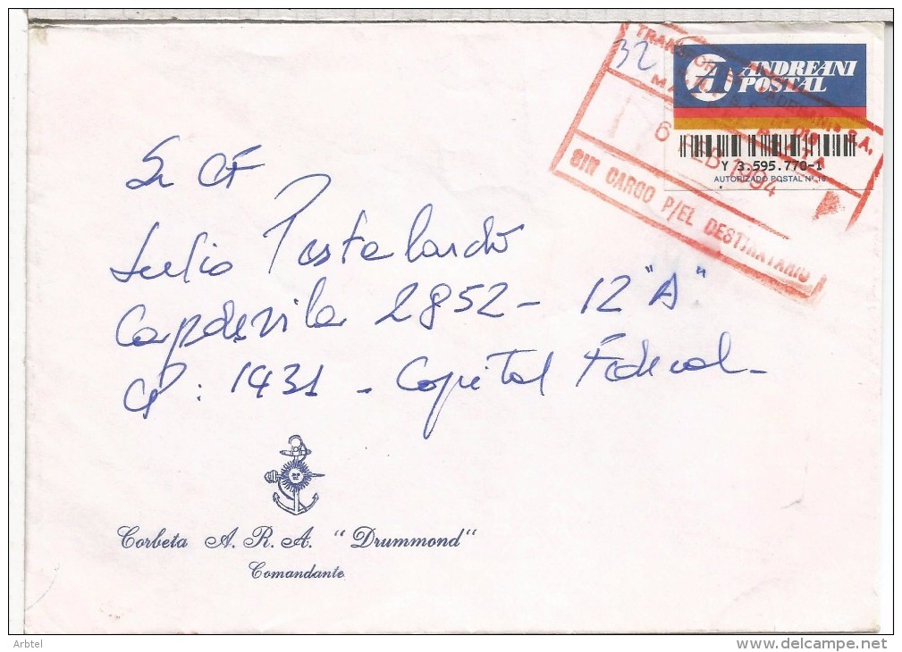 ARGENTINA MAR DEL PLATA CC CORREO PRIVADO ANDREANI POSTAL 1994 - Brieven En Documenten