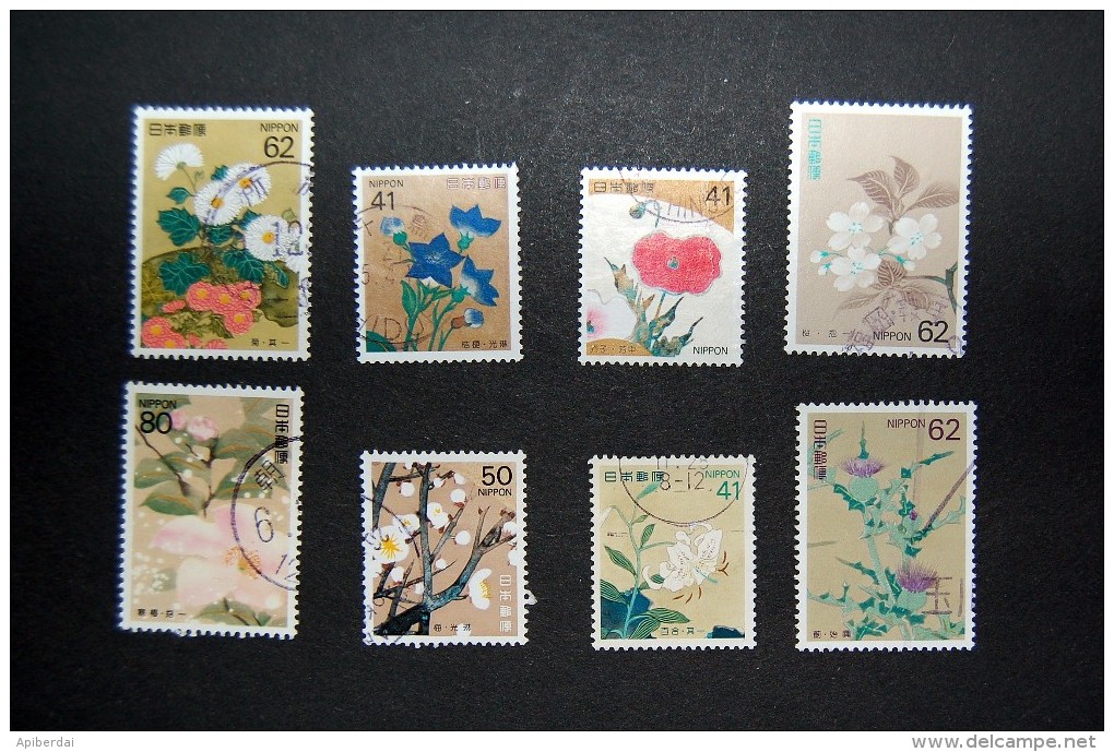 Japan - 1993 To 1994 Seasonal Flowers - 8 Stamps Oblitérés / Used - Gebraucht