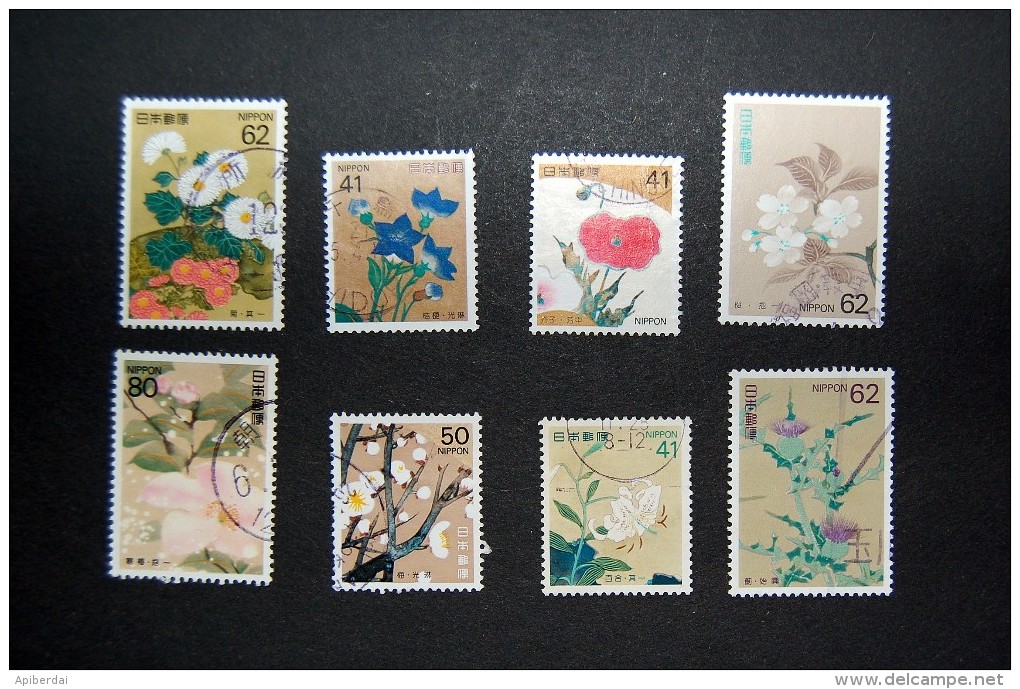 Japan - 1993 To 1994 Seasonal Flowers - 8 Stamps Oblitérés / Used - Oblitérés