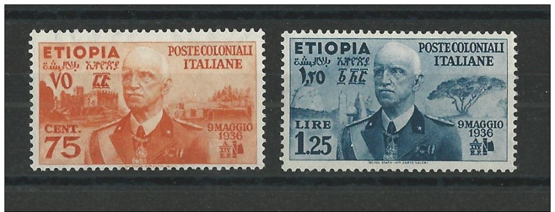 ITALIE : ETHIOPIE - YVERT N° 6/7 ** - COTE = 125 EUROS - - Aethiopien