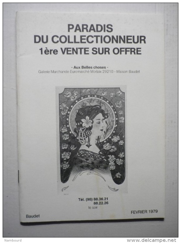 Paradis Du Collectionneur 1-ère Vente Sur Offre Aux Belles Choses Maison Baudet Février 1979 - Français