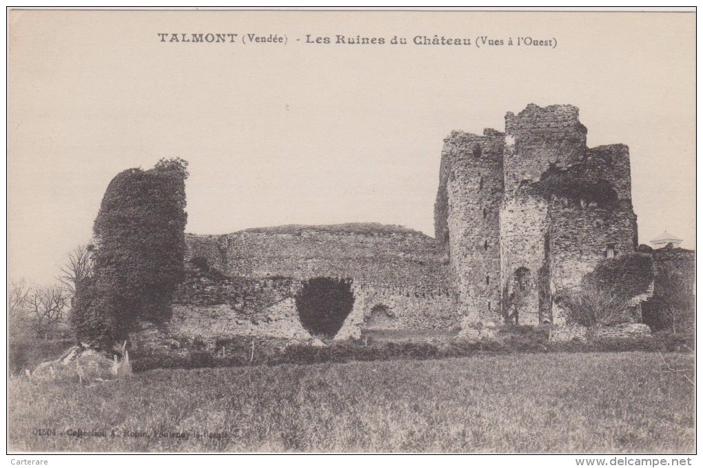 Cpa,vendée ,1908,talmont,les Ruines Du Chateau ,forteresse Médiévale De Richard Coeur De Lion - Talmont Saint Hilaire