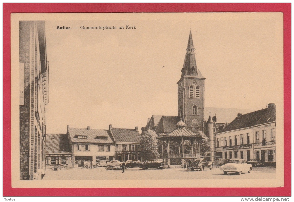 Aalter - Gemeenteplaats En Kerk  - Oldtimer   ( Verso Zien ) - Aalter