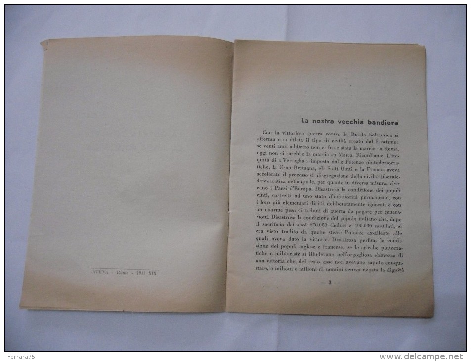 WW2 FASCISMO LIBRETTO PROPAGANDA LA GUERRA CONTRO LA RUSSIA BOLSCEVICA - Italiano