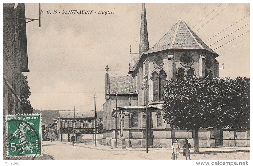 27 St Aubin  L'église - Saint-Aubin-d'Ecrosville