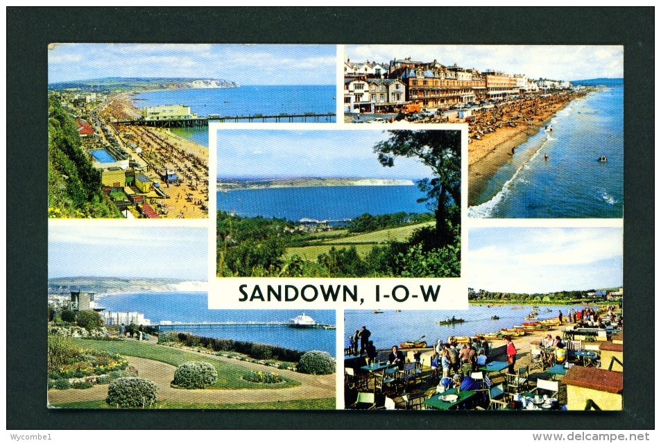 ENGLAND  -  Isle Of Wight  Sandown  Multi View  Used Vintage Postcard As Scans - Sandown