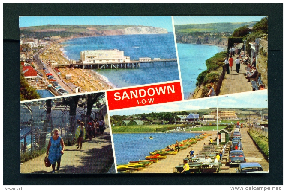 ENGLAND  -  Isle Of Wight  Sandown  Multi View  Used Postcard As Scans - Sandown