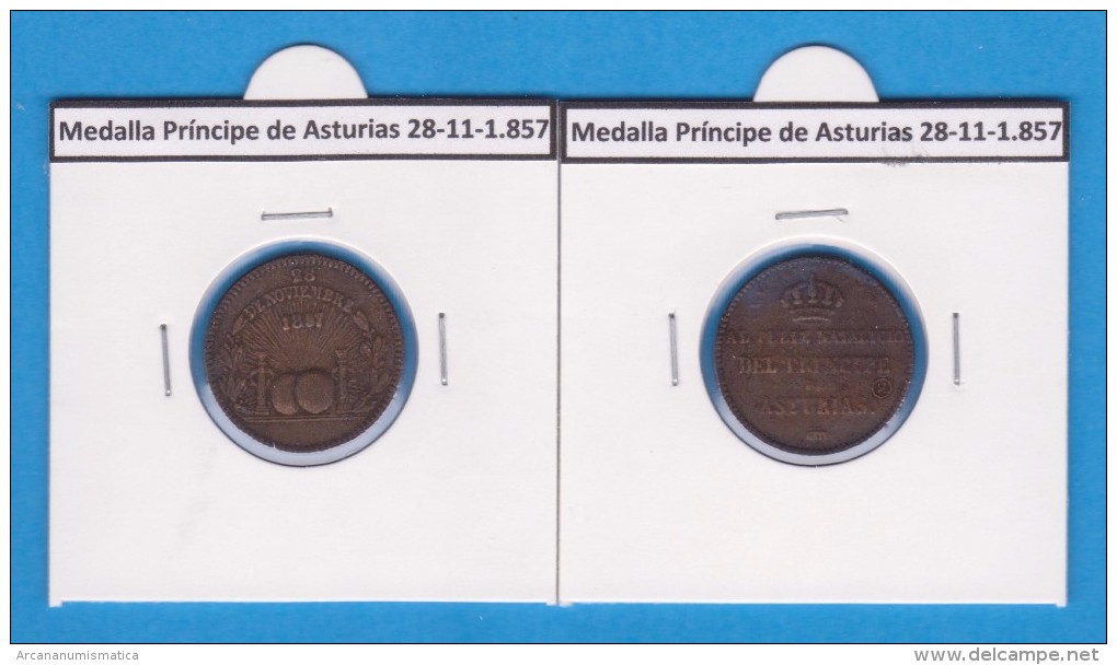 Medalla Principe De Asturias 28-11-1.857  T-DL-11.803 - Valse Munten