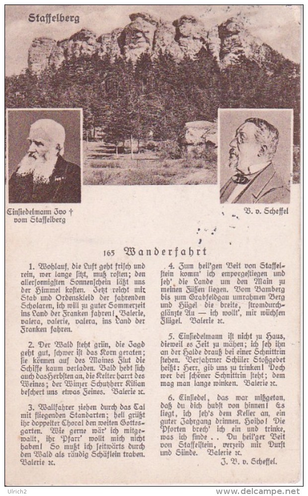 AK Staffelberg - V. Scheffel - Ivo Von Staffelberg - Gedicht Wanderfahrt - Bahnpost Nürnberg Hof - 1931 (23147) - Lichtenfels