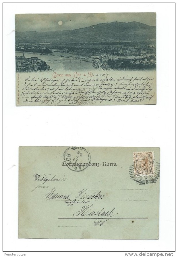 AK Gruss Aus Linz A. D. - 11.8.1898 - Echt Gelaufen - Linz Urfahr