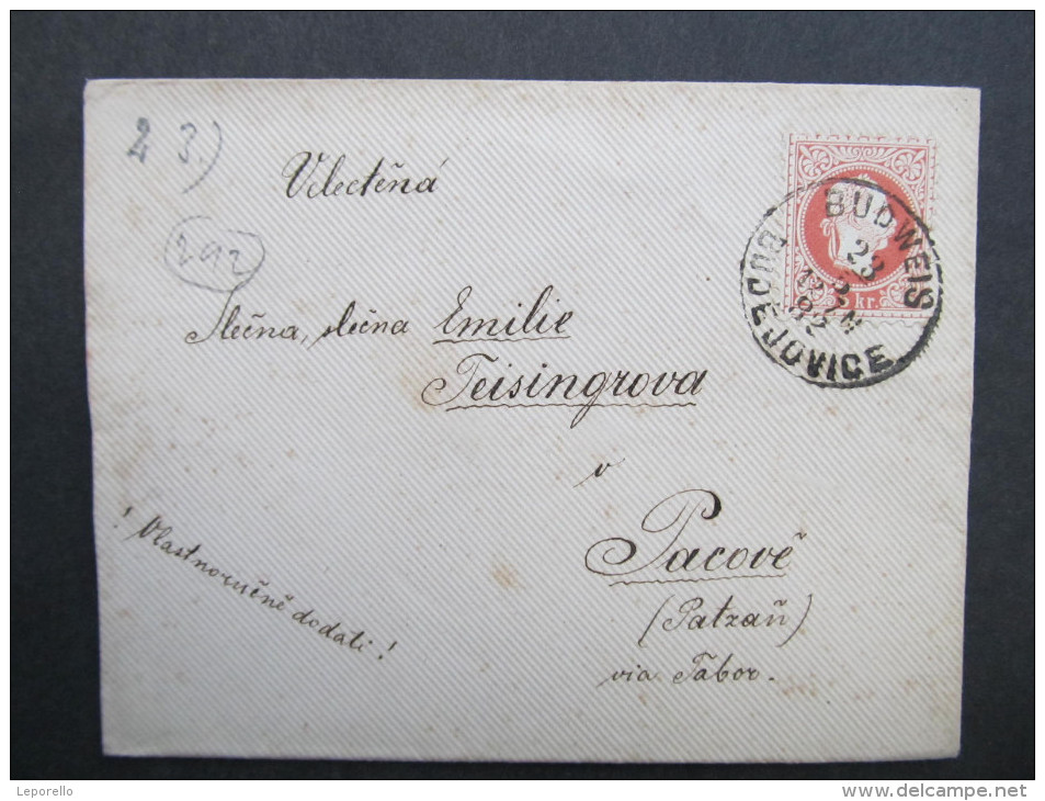 BRIEF Budweis - Pacov 1882   /// D*20493 - Briefe U. Dokumente