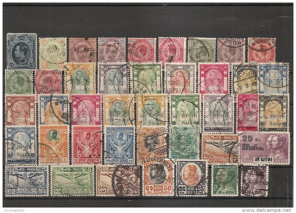 Siam ( Lot De Timbres Divers Différents Oblitérés) - Siam