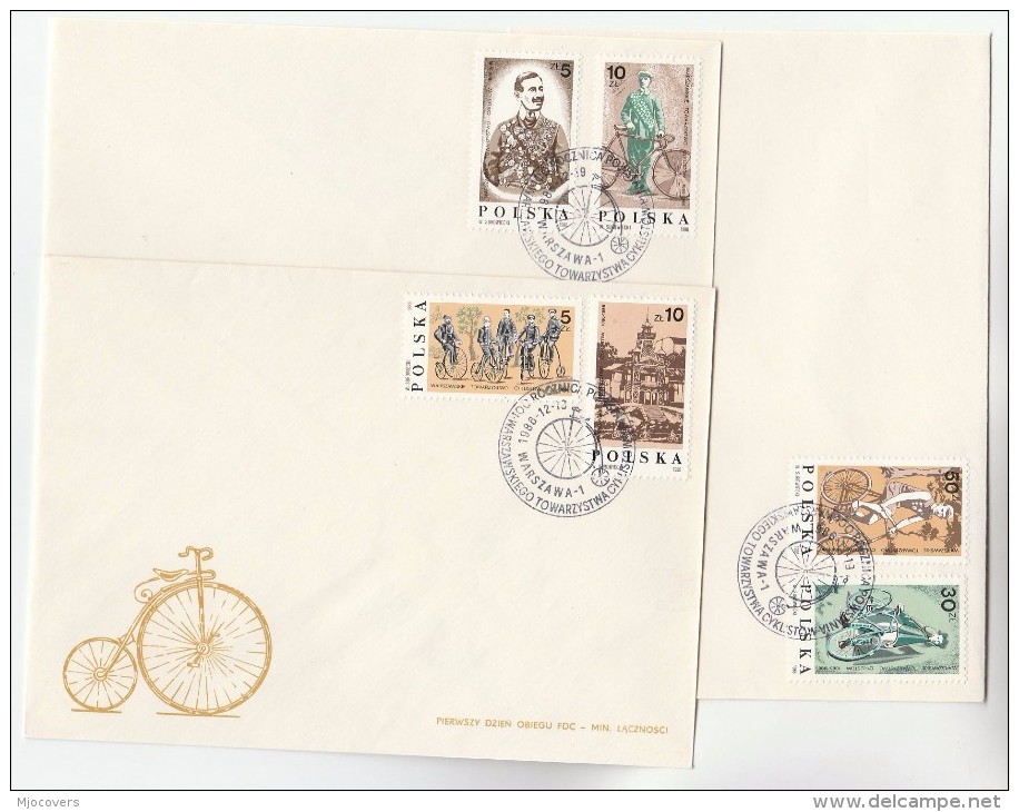 1986 POLAND SET OF 3  FDC Bike CYCLING  BICYCLE Cycle  Stamps Cover - Cycling