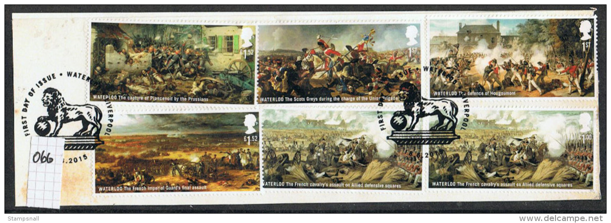 GB 2015 Waterloo Set USED On Piece - Used Stamps