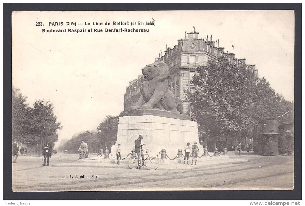 PARIS - Le Lion De Belfort - Boulevard Raspail Et Rue Denfert Rochereau - Distretto: 14