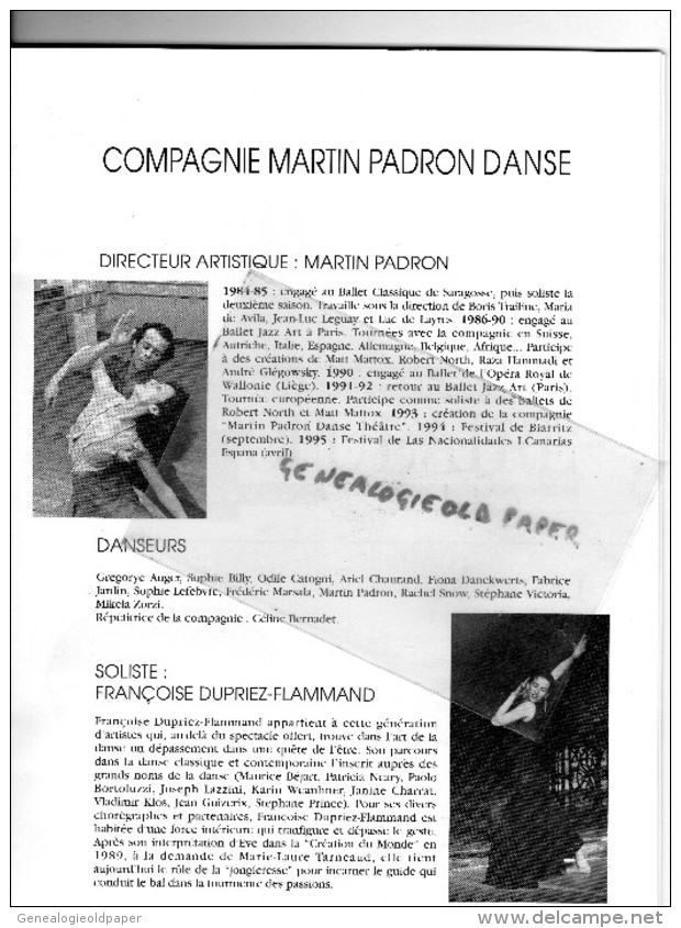 87 - LIMOGES - PROGRAMME ARABESQUE- LE MIRACLE DES ARDENTS- COMPAGNIE MARTIN PADRON DANSE-BALLET-CLOITRE VISITATION - Programas
