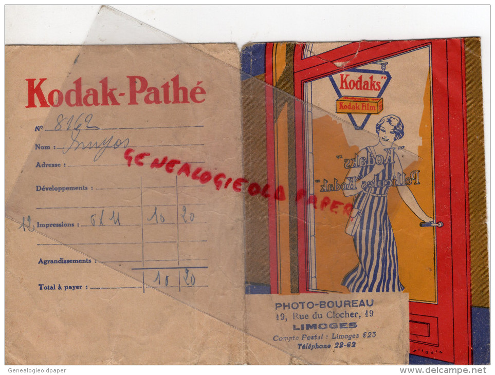 87 - LIMOGES - POCHETTE PHOTOS- PHOTOGRAPHE BOUREAU- 19 RUE CLOCHER-KODAK PATHE - 1950 - ...