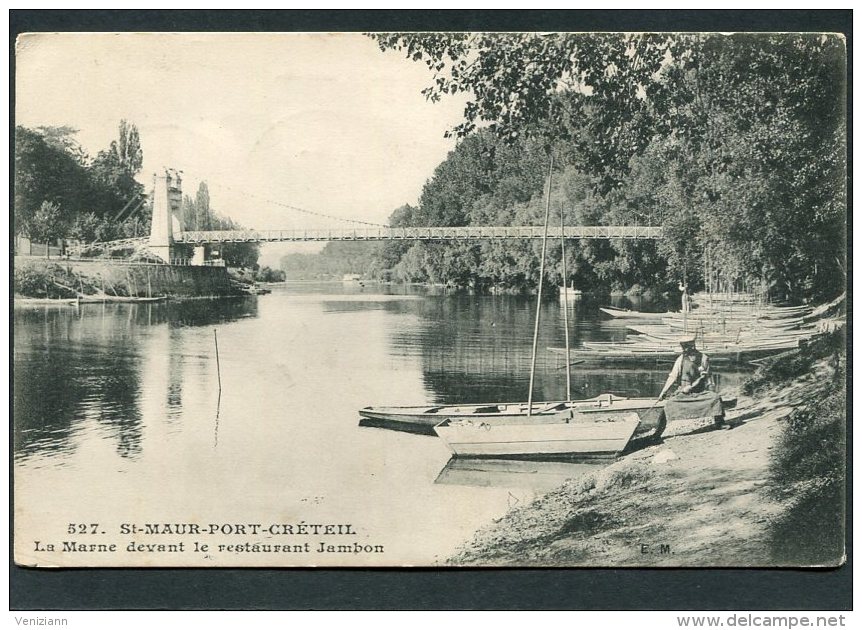 CPA - SAINT MAUR - PORT CRETEIL - La Marne Devant Le Restaurant Jambon, Animé - Saint Maur Des Fosses