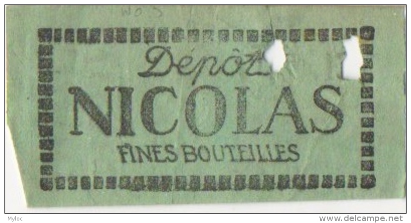 Ticket/Billet De Tram. Tramways Parisiens. T.C.R.P. 1er Classe. Publicité Nicolas Au Dos. - Europa