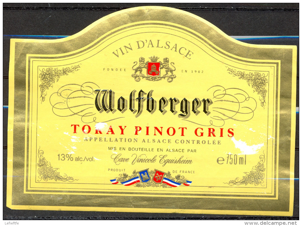 511 - Tokay Pinot Gris - Wolfberger - Vin D'Alsace A.O.C. - Cave Vinicole Eguisheim - White Wines