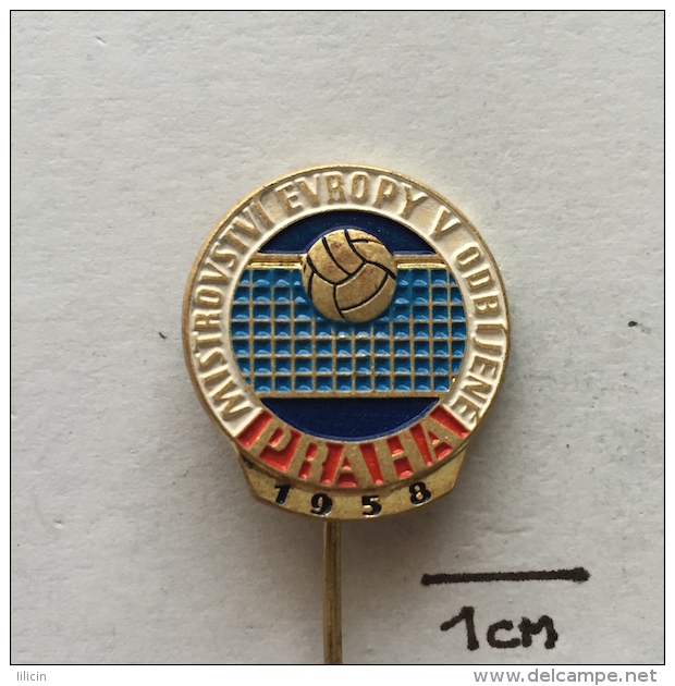 Badge / Pin ZN001824 - Volleyball Czech Republic Prague (Praha / Prag) European Championship 1958 - Volleyball